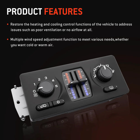 Plug And Play Climate Control Module And AC Panel For 2003 2007 GM Trucks And SUVs dash view with knobs and sliders