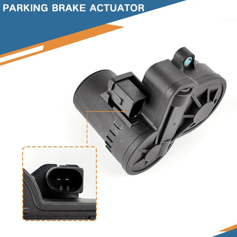Right Parking Brake Actuator Motor For Jaguar E Pace F Pace Xf Land Rover Discovery Sport Evoque Velar 2015 To 2024 2.0L side view with connector.