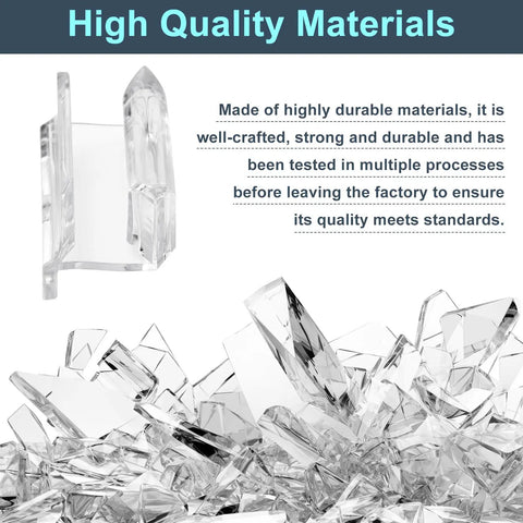 Sliding Shower Door Bottom Guide For Top Hung Glass Doors 3/8 Inch Channel Bathroom Track Replacement on clear crystal background.