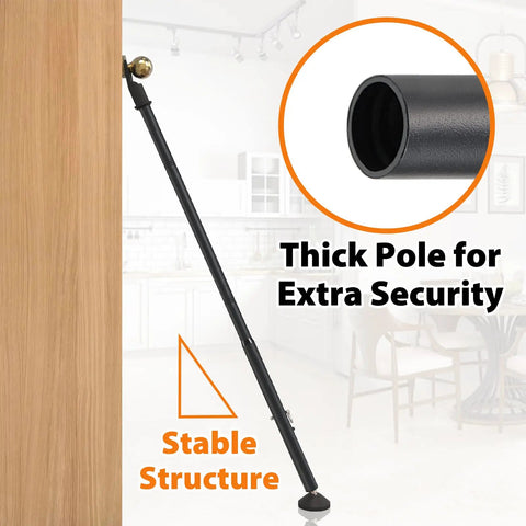 2 Pack 2-In-1 Door Security Bar For Hinged And Sliding Glass Doors, heavy-duty steel bar showing stability and thickness features