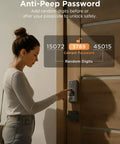 Woman using D2 Plus Smart Door Lock With Keyless Entry And 0.3Second AI Fingerprint Unlock Touchscreen Keypad Auto Lock Built In Doorbell.