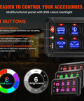 8 Gang Bluetooth RGB Switch Panel With Toggle Momentary Flash Strobe And Memory Function, waterproof relay box controls