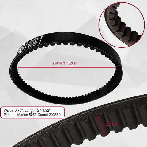 30 Series Go Kart Drive Belt Replaces 5959 and 203589 for Torque Converter Kits, durable rubber, 5-7 HP engines