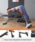 Heavy Duty 890Lbs Weight Bench With Over 100 Exercise Variations, woman using bench for hyper back extension exercise