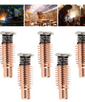 Plasma Cutter Electrode 220971 Copper Consumables Kit shown in a set of five with images of welding in background