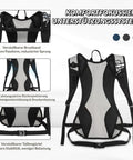Back view of a Lightweight Running Vest With Adjustable Chest Pack And Pistol Holster Hydration Vest With 1.5L Bladder Reflective