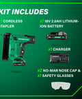 Cordless 18V Narrow Crown Stapler Kit With 2.0Ah Battery Drives Half Inch To One And A Half Inch Staples, 18 Gauge Finish Stapler