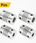 Four Piece Flexible Couplings 5mm To 7mm Bore Aluminum Alloy Shaft Couplers 15mm Diameter By 20mm Length For 3D Printer CNC Machines