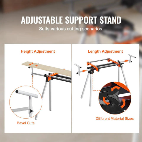 80 Inch Collapsible Miter Saw Work Table With Heavy Duty Rollers And Extendable Slide Rail Holds 300 Lbs Folds Flat For Easy Garage Transport Delivers Rock Solid Cutting Precision Anytime