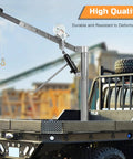 Beefy Heavy Duty Pickup Truck Crane With 1000 Lbs Capacity, Hydraulic Hoist And Manual Winch, 360 Degree Swivel in use on truck bed