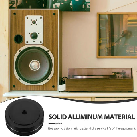 Aluminum Speaker Isolation Pads For Durable Vibration Control And Noise Reduction Slip Resistant Foot Mats on shelf