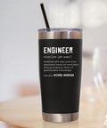 Engineer Definition Funny Drinkware For Engineers And Students Newly Licensed Passers Vacuum Insulated Tumbler Stainless Steel With Straw And Removable Lid 20 Oz