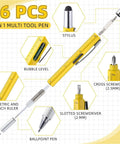 Six In One Screwdriver And Tool Pen Kit with ruler, stylus, and screwdriver bits for home and outdoor repairs, lightweight ABS design.