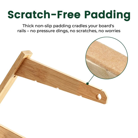 Rock Solid Three Tier Surfboard Wall Rack Hella Heavy Duty Solid Wood Board Holder For Garage And Home Natural Grain Finish Keeps Up To Three Longboards Upright And Totally Secure