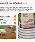 Galvanized Raised Garden Bed Kit For Small Spaces In Moss Green 6x2x1.5 Ft 18 Inch Tall Above Ground Planters For Vegetables And Herbs Rustproof Steel With Internal Support Rods Built To Last No Fuss Setup, showing compostable packaging inside the planter.