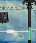 Diagram showing wiring instructions for Dusk To Dawn Outdoor Light Sensor Switch 120V Weatherproof Photocell for exterior fixtures.