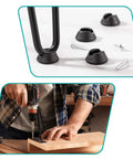 Man assembling 36 Inch Hairpin Table Legs Set Of 4 Built Tough For DIY Furniture Projects Heavy Duty 3 Rods Satin Black