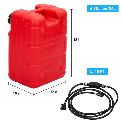 24 Liter Six Gallon Marine Fuel Tank On The Go Portable Outboard Boat Gas Tank With Line And I Shaped Handle For Easy Carrying Heavy Duty Durable Marine Refuel Tank For Onboard Refill