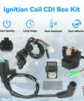 Ignition Coil Switch Starter Solenoid Relay Kit Works With TRX250 FourTrax ATV With Voltage Regulator CDI Box Compatible 1997 Through 2021