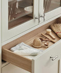 Brushed Nickel Cabinet Knobs 10 Pack Hammered Silver Handles installed on kitchen cabinet drawer
