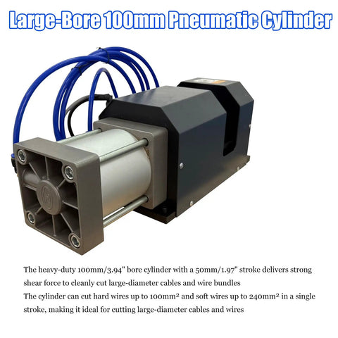 Heavy Duty Pneumatic Wire Cable Cutting Machine With 50Mm Stroke And 110V Ac Power for cutting large-diameter cables and wires.