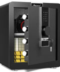 1.8 Cu Ft Fireproof Home Safe Box With LCD Touch Screen, Bright LED Interior Light, dual alarm, silent mode, removable shelf