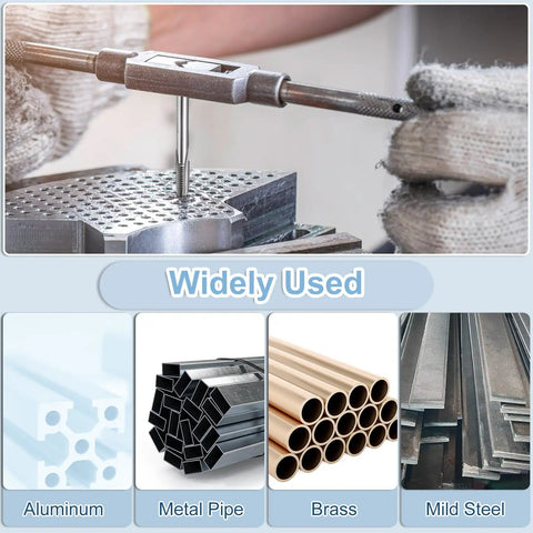 Bottoming Hand Tap 9/16-18 UNF Right Hand Thread 2B HSS6542 Bottoming Style With Straight Flutes in use on metal