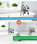Clawfoot Tub Faucet Set With Handheld Shower Victorian Style Double Cross Handles 6 Inch Center Adjustable Swing Arms Tub Mount Oil Rubbed Bronze