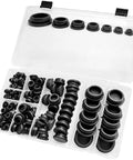 Awesome Chewtoyo 125 Pc Silicone Plugs Kit In Black Plus Case For Round Holes, 8 Sizes From 0.2 To 1 Inch With Snap Locking Rubber Fit For Leak Proof Seal And Scratch Guard Protection On Your DIY Projects Today, black silicone plugs in organizer case