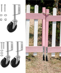 Rock Solid 4 Inch Rotating Gate Roller With Spring Loaded Adjustable Support Caster For Wood Or Metal Gates shown with mounting hardware.