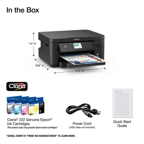 Expression Home XP 5200 Wireless All In One Printer With Scan Copy Auto 2 Sided Printing Borderless Photo Printing 150 Sheet Tray 2.4 Inch Display Black For Home Office Use