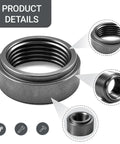 Two Pack 3/8 Npt Weld On Female Pipe Thread Steel Bung Fitting Step Nut showing smooth threads and strong build.