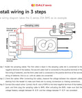 Wiring diagram for Bulletproof 8S 24V Battery Management System For LiFePO4 Packs illustrating installation steps.