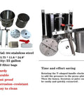 Heavy Duty Manual Honey Press Built With Thick 304 Stainless Steel For Serious Durability with detachable design and accessories.