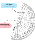 Bulk 100 Pack Clear Plastic Protractors 4 Inch Transparent Geometry Measuring Tools Premium Student Academic Essentials Built Different Quality Drafting Kit with measuring range and solid design.