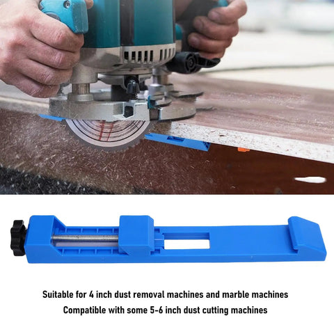 Zjchao Adjustable Circular Saw Milling Positioning Clamp With 145 To 207 Mm Locking Range And AbS Lightweight Base Guide used on wood for precise cuts.
