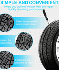 Process of using Self Service Emergency Tire Repair Kit With 60 Rubber Nail Plugs And Screwdriver, Tubeless Tire Plug Set.
