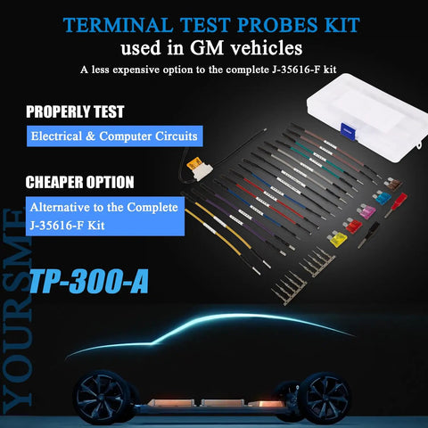 TP-300-A Terminal Test Probes Kit For GM Vehicles No Damage Circuit Testing Gear with probes and storage box