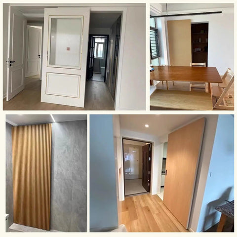 Concealed Sliding Door Hardware Kit Featuring Soft Close Trackless Ghost Door System For Wood And Aluminum Frames Butter Smooth Travel That Delivers A No Sweat Install Big Time Style Upgrade Today in various interiors.