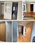 Trackless Concealed Sliding Door Kit With Black Mirrored Barn Hardware And Soft Close For 24 To 60 Inch Interior Doors in use