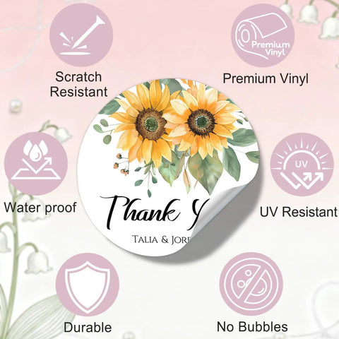 Custom Wedding Stickers And Personalized Labels For Favors With Logo Or Photo Waterproof Vinyl That Really Pops