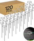 Beefy G Shaped 8 Gauge Thickened Galvanized Landscape Staples 120 Pack 6 Inch Ground Cover Pins Rust Resistant visible with box