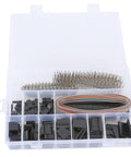 Check Out This 666 Pcs Premium Brass Crimp Adapter Kit With ABS Coating For Atx Pcie And Sata Power Pins 2.54mm Spacing Plus Reusable Storage Box Totally Nifty For Any Quick DIY Fix Or Major Build Job Today. open storage box with brass crimp connectors and cable pins