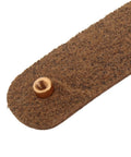 Close-up of brown Leather Furniture Handle Pull with screw fitting visible for Cabinets and Doors