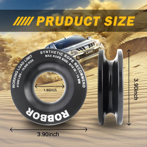 4 Inch Recovery Ring Made From T6 6061 Aircraft Grade Aluminum Heavy Duty Snatch Ring With 66,000 Lbs Break Strength side view