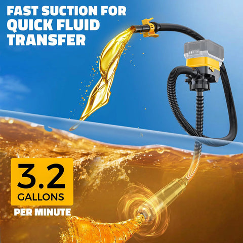 Cordless Fuel Transfer Pump With Auto Stop For No Mess Fueling Three Point Two GPM Flow Portable Diesel And Gas Pump in action