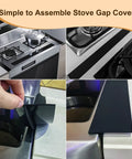 Two Pack 21 Inch Silicone Stove Gap Covers For Gas Burners Nonstick Washable Reusable Easy To Clean Stovetop Gap Protector Mats in use