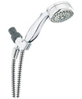 7 Setting Hand Shower Chrome Finish With Touch Clean Spray Holes, flexible 60-inch hose visible