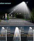 Heavy Duty Solar Security Flood Lights With Hella Bright Motion Sensor and Rock Solid Dusk To Dawn Operation IP66 Weatherproof, showing motion sensor detection.