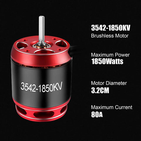 Beefed Up High Performance Brushless Motor And 80 Amp ESC Combo For One Eighth And One Tenth Scale RC Crawlers, motor specs
